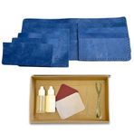 Ipekbazaar El Yapımı Deri Cüzdan DIY Seti, Bordo Renk, Kendin Yap Erkek Cüzdan (KUTULU DIY SET, Mavi)