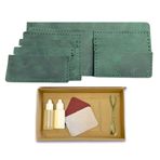 Ipekbazaar El Yapımı Deri Cüzdan DIY Seti, Bordo Renk, Kendin Yap Erkek Cüzdan (KUTULU DIY SET, Yeşil)