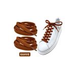 ipekbazaar Exclusice 120 Cm Kahve Yassı Spor Ayakkabı Bağcığı, Çift Katmanlı Örgülü Sneakers Bağcık, 1 Çift