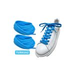 ipekbazaar Exclusice 120 Cm Turkuaz Yassı Spor Ayakkabı Bağcığı, Çift Katmanlı Örgülü Sneakers Bağcık, 1 Çift