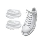 İpekbazaar Exclusice 120 Cm Yassı Spor Ayakkabı Bağcığı, Çift Katmanlı Örgülü Sneakers Bağcık, 1 Çift 001 beyaz