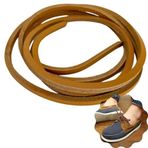 ipekbazaar Gerçek Deri Bağcık 150 cm-1 Adet, Nubuk Timberland Dexter vb. Ayakkabılara Uyumlu Loafer ve Makosen Ayakkabılar için Uygun 3x2 mm Kalınlıkta Hakiki Deri Ayakkabı Bağcığı (Camel)