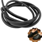 ipekbazaar Gerçek Deri Bağcık 150 cm-1 Adet, Nubuk Timberland Dexter vb. Ayakkabılara Uyumlu Loafer ve Makosen Ayakkabılar için Uygun 3x2 mm Kalınlıkta Hakiki Deri Ayakkabı Bağcığı (Siyah)