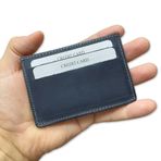 ipekbazaar Süper Slim Hakiki Deri Kartlık, Para Cepli Unisex, Ince, Kadın Erkek Kredi Kartlık Cüzdan (Koyu Lacivert, 4'lü Kartlık)