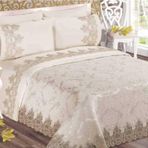 İpekçe Etz Home Natural Prenses 6Parça Şönil Dantelli Boncuk Işlemeli Abiye Pike Takımı