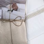 İpekçe Home %100 Organic Pamuk Jakarlı - Estetik Zarif Nakış Işlemeli Terra Serisi Pike Takım(3renk Seçenneği) - Bej