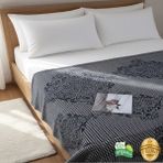 İpekçe Home %100 Organic Pamuk Jakarlı - Estetik Zarif Nakış Işlemeli Terra Serisi Pike Takım(3renk Seçenneği) - Lacivert