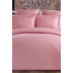 Ipekçe Home Ipekçe Elegant Stripe Saten Çift Kişilik Nevresim Takımı Pembe - 200 x 220 cm