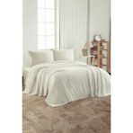 İpekçe Home MDL Fitted Lüks Kutulu 4 Parça %100 Organik Pamuk Çift Kişilik Pike Takımı - Krem - 200 x 230 cm