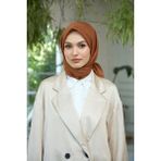 İpekhan Düz Desen Vual Eşarp Kahverengi Vual Ipek Eşarp - 10100-18 - 90 x 90 cm