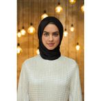 İpekhan Düz Desen Vual Eşarp Siyah Vual Ipek Eşarp - 10100-34 - 90 x 90 cm