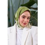Ipekhan Etnik Desen Serisi Yeşil Pamuk Viskon Eşarp 1127-15