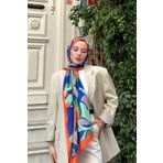 İpekhan Nature Lilyum Soft Şal Turuncu Mor -10 3036