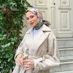 İpekhan Pera Desen Ince Pamuk Eşarp - Haki