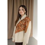ipekistanbul %100 Organik Pamuk Fular - Ebru Desen - Hardal