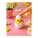 ipeklab3d Clicker Civciv | 3D Switch Sesli Basmalı | Figür Oyuncak