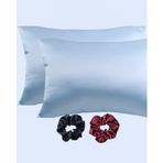 Ipeksi Saten 50x70 Cm Yastık Kılıfı 2 Adet, Kıvırcık Saçlar,Dalgalı ve Düz saçlar, Bordo 2 Adet Hediye Saten Toka,Cilt Dostıu,Cilt Bakım,Kozmetik,Hediyelik,Çeyizlik kullanılabilir (Mavi)