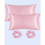 Ipeksi Saten 50x70 Cm Yastık Kılıfı 2 Adet, Kıvırcık Saçlar,Dalgalı ve Düz saçlar, Bordo 2 Adet Hediye Saten Toka,Cilt Dostıu,Cilt Bakım,Kozmetik,Hediyelik,Çeyizlik kullanılabilir (Pembe)