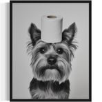 İpeksi Terrier Banyo Duvar Sanatı Baskı Poster, Köpek Evcil Hayvan Tuvalet Kağıdı Posterler Baskılar Ev Resim Resim Sanat Eseri Dekor 134 (İpeksi Teriyer, 8 x 10 inç, Çerçevesiz)