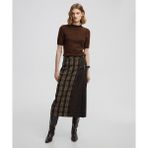 İpekyol Ekose desen mix midi etek IW6250004259074 - Kahverengi - 36