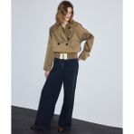 İpekyol Kadın Haki Çift Parça Görünüm Kumaş Mix Mont Regular Fit Model IS1260012036022 - 40