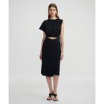 İpekyol Kumaş Mix Midi Etek IS1250004155001 - Siyah - XS