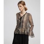 İpekyol Yılan derisi desen şifon bluz IW6250006186023 - Bej - 40