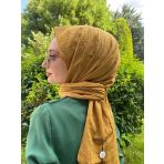 İpekyolu Eşarp Loryan Scarf Viva Crush Pamuklu Şal HARDAL