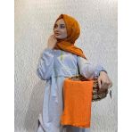 İpekyolu Eşarp Loryan Scarf Viva Crush Pamuklu Şal KOYU ORANGE