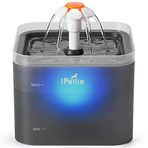 iPettie Neverland LED ışıklı kedi su fıskiyesi, 2,0 litre (1899,3 ml) / 2,0 l / ultra sessiz kedi içme çeşmesi, filtreli, otomatik evcil hayvan su çeşmesi, kediler ve küçük köpekler için, gri