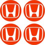 Ipg Honda Civic Accord Crv Vtec Si Için Jant Logosu Iç ve Dış Sticker Set Jant Kapak Çapı: 2.25 Inch - Turuncu - Tek Ebat