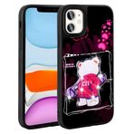 iPhone 11 İle Uyumlu Kılıf Parlayan Kabartmalı İkonik Figürlü Amas Silikon Kapak 31180 Siyah