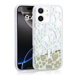 iPhone 11 İle Uyumlu Kılıf Sıvılı Simli Baskılı Şeffaf Arka Yüzey Mossa Silikon Kapak 35559 Gold