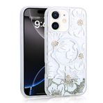 iPhone 11 İle Uyumlu Kılıf Sıvılı Simli Baskılı Şeffaf Arka Yüzey Mossa Silikon Kapak
