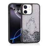 iPhone 11 İle Uyumlu Kılıf Sıvılı Simli Şeffaf Arka Yüzey Keto Silikon Kapak 35537 Siyah