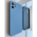 Iphone 11 Ile Uyumlu Köşeli Kalıp ( 12 Görünümlü) Logosuz Lansman Içi Kadife Esnek Silikon Kılıf - Bebek Mavisi