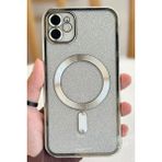 iPhone 11 Kamera Korumalı Parlak Simli Magsafe Destekli Modern Shimmer Kılıf