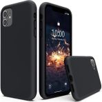 iPhone 11 Kılıf 6.1 ile Uyumlu, Uruchi Ince Sıvı Silikon 3 Katmanlı Tam Kaplamalı Yumuşak Jel Kauçuk Kılıf Kapak, (Siyah, 6.1 Inç)