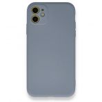 iPhone 11 Kılıf Nano içi Kadife Silikon - Gri