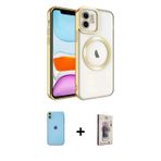 iPhone 11 Kılıf Nova Işık Özel Seri - Siyah Bilvis 3D Cam Ekran Koruyucu + Yeşil Neon Fosforlu