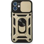 iPhone 11 Kılıf Pars Lens Yüzüklü Silikon - Gold