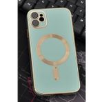 iPhone 11 Uyumlu MagSafe Özellikli Lens Korumalı Lazerli Renkli Kılıf Mint Yeşili