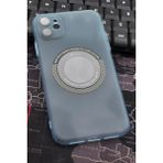 iPhone 11 Uyumlu Mint Yeşil Renkli Yarı Şeffaf İnce Sert Kapak Kılıf Kamera Lens Korumalı