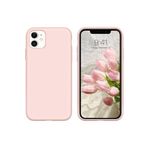 Iphone 11 Uyumlu Pudra Pembe Silikon Kılıf Leke Tutmaz Içi Süet Silinebilir Kapak