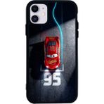 iPhone 11 Uyumlu Şimsek Mcqueen Tasarımlı Glossy Premium Kılıf - Siyah - SimsekMcQueen-989