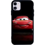 iPhone 11 Uyumlu Şimsek Mcqueen Tasarımlı Glossy Premium Kılıf - Siyah - SimsekMcQueen-991