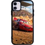 iPhone 11 Uyumlu Şimsek Mcqueen Tasarımlı Glossy Premium Kılıf - Siyah - SimsekMcQueen-994