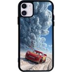 iPhone 11 Uyumlu Şimsek Mcqueen Tasarımlı Glossy Premium Kılıf - Siyah - SimsekMcQueen-996