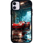 iPhone 11 Uyumlu Şimsek Mcqueen Tasarımlı Glossy Premium Kılıf - Siyah - SimsekMcQueen-998
