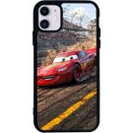 iPhone 11 Uyumlu Şimsek Mcqueen Tasarımlı Glossy Premium Kılıf - Siyah - SimsekMcQueen-999